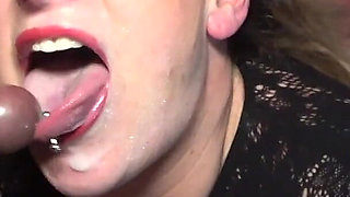 Pierced Hotwife Creampied by 50 Barebackers