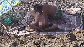 Exhibitionist Wife Outdoor Amateur MILF Blowjob & Handjob Big Cock on Nudity Beach Public in Front of Voyeur with Cum