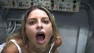 Great amateur video of Brunette POV oral sex