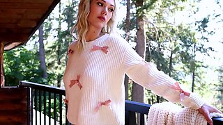 Petite Canadian blonde Playboy babe solo