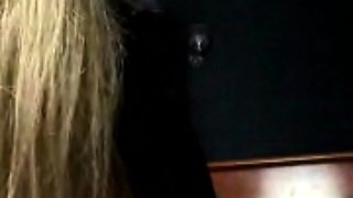 Amateur MILF handjob busty blonde wanks with enthusiasm