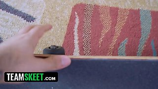 Step sisters Demi Sutra & evelin stone take turns sucking and riding bf's big shaft - teamskeet