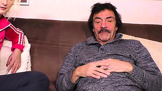 German blonde stepdaughter offers stepdaddy sex for money