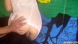 Extreme Cumshot in Tight Ass of Young Submissional Latina Slut