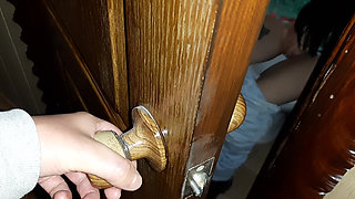 I heard moans from the toilet and spied on my stepsister