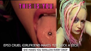 CampSissybois Cruel Girlfriend Commands Dick Sucking and Cum Swallow