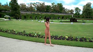 Busty Russian amateur teen fucks and sucks outdoor