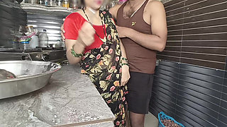 In the Kitchen, the Brother-in-law Caught the Sister-in-law From Behind While Using the Mobile, Then Hard in the Bedroom.
