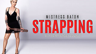 Strapping with Leather Bondage & Spandex