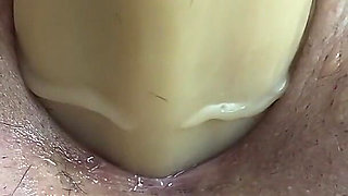 Hot Closeup Toy with Massive Dildo Mature Wife