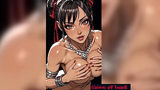 Gol Busty Asian Cartoon Chun Li for Hard Gooning