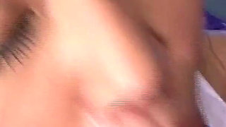 Asian Sex Fest Scene 1: Beautiful Japanese Girl Runa Sezaki in a Dress Sucking Three Cocks at Once