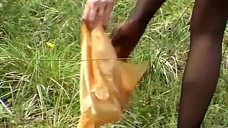 Lady in Outdoor Piss Pants