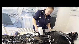 Mature BBW Dominatrix Satana Teases Bound Gimp in Medical Room - Part 3 BDSM Femdom