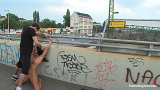 World Famous Dominatrix Down on Her Knees Crawling Naked Through the Streets of Europe