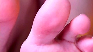 Soft Pink Soles Wiggling Close Up
