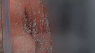 Brunette Big Tits Touches in the Bathroom After Gym