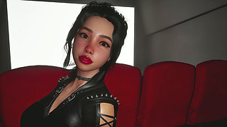 Wet date at the cinema ends fucking her