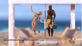 My Hotwife - Gameplay - Roleplay - Beach Picnic - Wife Fucks BBC at Beach