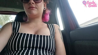 Pregnant Teen Slut Showing off in the Uber