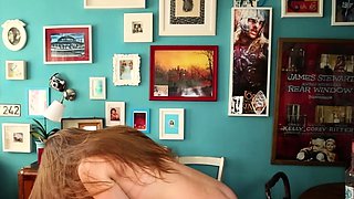 European amateur redhead masturbates on webcam