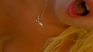 Cumshot in mouth after anal fuck with blonde teen