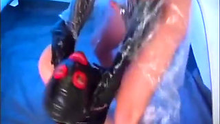 Sexy latex chick anally fucked from her horny dude