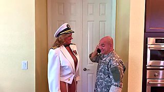 GILF Slut Nina Starr Takes Marine's Big Cock for a Creampie - Amateur Mature Blowjob & Riding