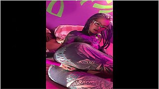 Lily Lu’s tattooed punk girl plays with latex, toys and wild fisting