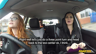 Fake Driving School - Gorgeous Redhead Ella Hughes Begs Examiner for a Chance in Hardcore Sex Video