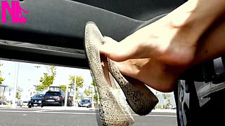 Sensual Dangling in Sexy Snake Designed Ballet Flats