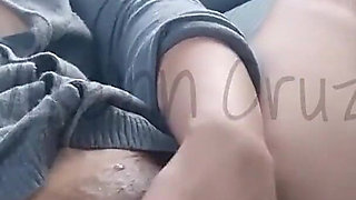 Risky Public Masturbation Inside the Taxi Non-tinted