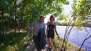 Public Outdoor Anal Fuck! Photoshoot with Skinny Redhead Turns Into Anal Fuck - Pixie Pink Anal, ATM, Outdoor