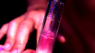 Close up of clit pumping and licking for horny housewife