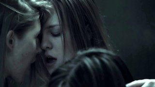 Two sexy brunette lesbians licking each others pussies