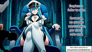Spanish audio ANAL JOI for VERY submissive. Esdeath transforms you into a semen container.