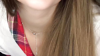 18 Year Old Schoolgirl Dances and Fucks Herself with a Rubber Dildo