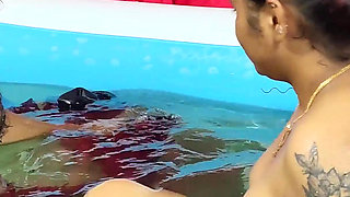 Hot Pool Romance with Boobs Press and Ass Romance