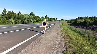 Dropping My Panties on the Road