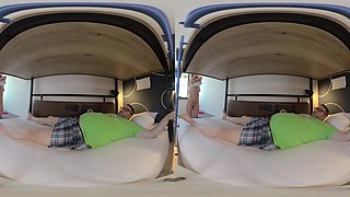 Lisi Kitty Fucks Two Guys in a Bunk Bed with a Creampie & A2P - TadPoleXXXStudio