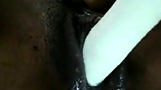 Black girl's juicy pussy on webcam