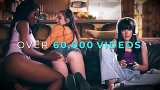 GIRLSWAY - Pretty Adria Rae Pounded With Strap-On By Colored Stacked Babe Jewelz Blu: Porn