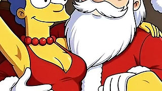 Santa Claus Fucks Married Housewife Marge Simpson on Christmas Day