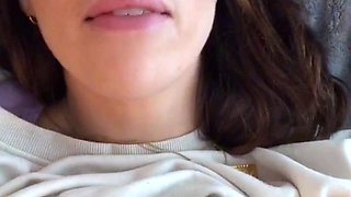 Small tit GF gives POV blowjob on my denim
