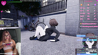 Masturbating and Playing a Naughty Hentai Girl Game