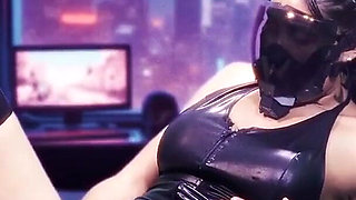 Delicious Cyberpunk Girl Astrid Orders a Cyber Dildo and Enjoys It Until She Glitches!