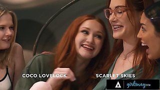 GIRLSWAY - Spooked Scarlet Skies  Pals Vanessa Sky, Coco Lovelock Hang With Stepmom Siri Dahl