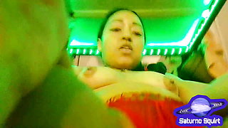 stepmother with nipple shields and erotic lingerie twerks and shows you her hairy anus and vagina