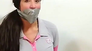 Grounding stepmom with bondage