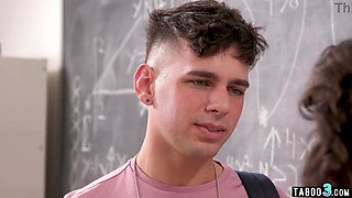 Mischievous COUGAR instructor Victoria Voxxx providing an ass fucking lesson for her college girl